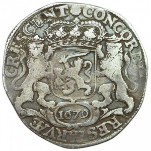Аверс монеты Голландская республика, ½ серебряного райдера, 1679-1680