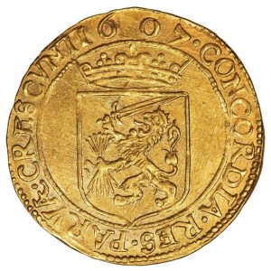 Реверс монеты Голландская республика, ½ золотого райдера, 1606-1644