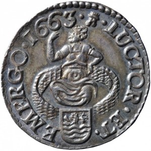 Реверс монеты Голландская республика, 1 дуит, 1663