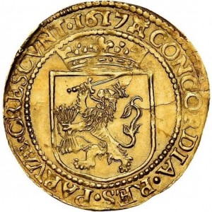 Реверс монеты Голландская республика, ½ золотого райдера, 1609-1648