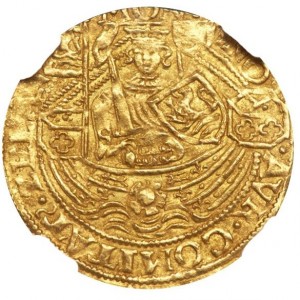 Аверс монеты Голландская республика, ½ розенобля, 1591