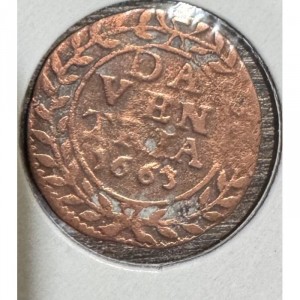 Реверс монеты Голландская республика, 1 дуит, 1663