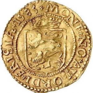 Реверс монеты Голландская республика, ½ золотого райдера, 1585