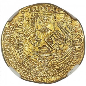 Аверс монеты Голландская республика, ¼ розенобля, 1585