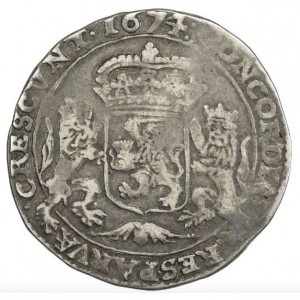 Реверс монеты Голландская республика, ½ серебряного райдера, 1660-1679