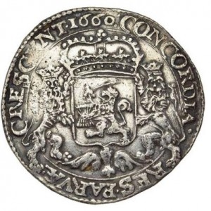 Реверс монеты Голландская республика, 1 серебряный райдер, 1659-1674