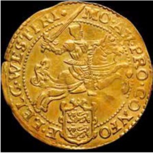 Аверс монеты Голландская республика, 1 золотой райдер, 1621-1627