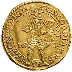 Аверс монеты Голландская республика, 2 дуката, 1660-1673