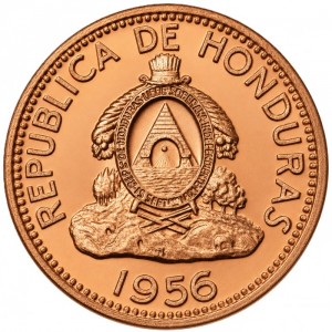 Аверс монеты Гондурас, 2 сентаво, 1939-1956