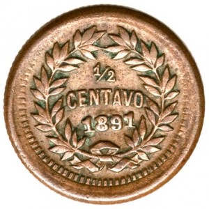 Реверс монеты Гондурас, ½ сентаво, 1881-1891