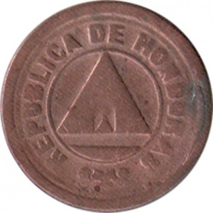 Аверс монеты Гондурас, 2 сентаво, 1919-1920