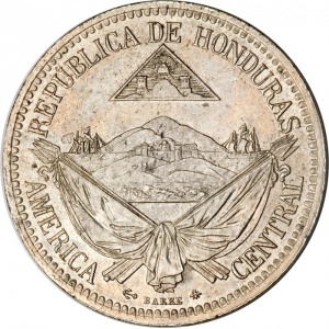 Аверс монеты Гондурас, ½ реала, 1869-1871