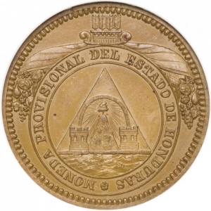 Аверс монеты Гондурас, 2 песо, 1862