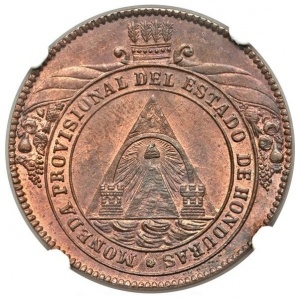 Аверс монеты Гондурас, 4 песо, 1862
