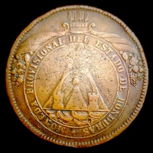 Аверс монеты Гондурас, 8 песо, 1862