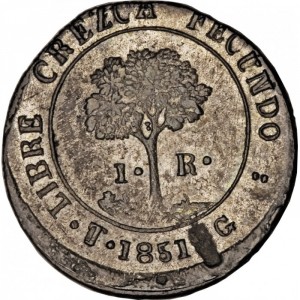 Реверс монеты Гондурас, 1 реал, 1851-1852