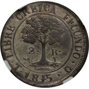 Реверс монеты Гондурас, 2 реала, 1840-1847