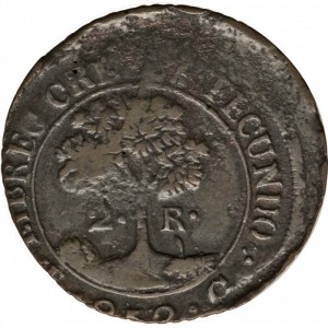 Реверс монеты Гондурас, 2 реала, 1852