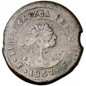 Реверс монеты Гондурас, 4 реала, 1857