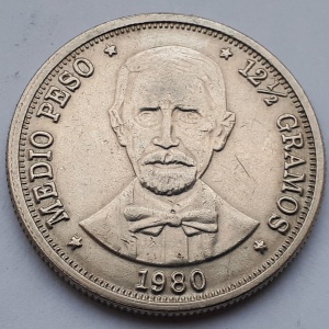 Реверс монеты Доминикана, ½ песо, 1978-1981