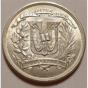 Аверс монеты Доминикана, 1 песо, 1939-1952