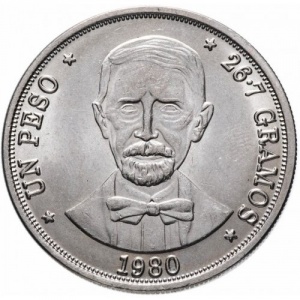 Реверс монеты Доминикана, 1 песо, 1978-1981