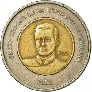 Реверс монеты Доминикана, 10 песо, 2005-2016