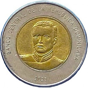 Реверс монеты Доминикана, 10 песо, 2017-2024