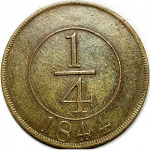 Реверс монеты Доминикана, ¼ реала, 1844