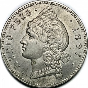 Реверс монеты Доминикана, ½ песо, 1897