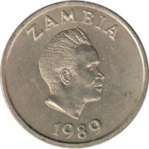 Аверс монеты Замбия, 1 квача, 1989