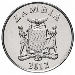Аверс монеты Замбия, 1 квача, 2012-2019