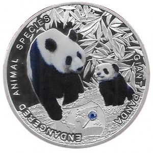 Реверс монеты Замбия, 1000 квач, 2014, Вымирающие виды животных - Большая панда