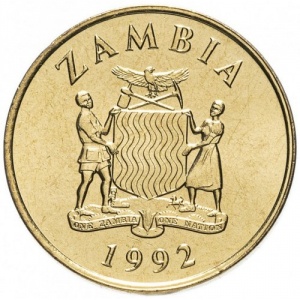 Аверс монеты Замбия, 1 квача, 1992