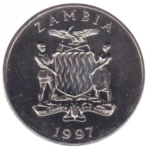 Аверс монеты Замбия, 100 квач, 1997, Африканская фауна - Африканский слон