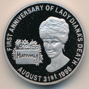 Реверс монеты Замбия, 1000 квач, 1998, 1 год со дня смерти Принцессы Дианы