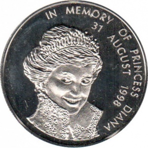 Реверс монеты Замбия, 1000 квач, 1998, В память о Принцессе Диане - Принцесса Диана