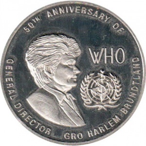Реверс монеты Замбия, 1000 квач, 1998, 50 лет Всемирной организации здравоохранения