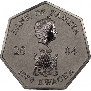 Аверс монеты Замбия, 1000 квач, 2000-2004, Годовой календарь