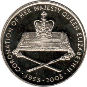 Реверс монеты Замбия, 1000 квач, 2003, 50 лет коронации Елизаветы II