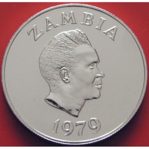 Аверс монеты Замбия, 5 квач, 1979, Охрана природы - Личи