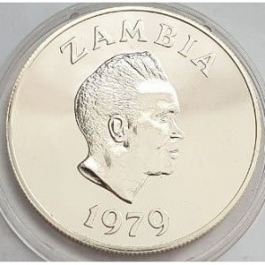 Аверс монеты Замбия, 5 квач, 1979, Охрана природы - Личи