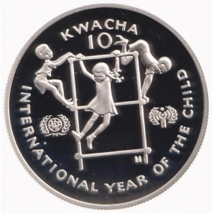 Реверс монеты Замбия, 10 квач, 1980, Международный год ребенка