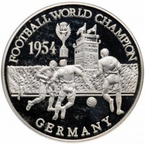 Реверс монеты Замбия, 500 квач, 2001, Чемпионат мира по футболу 1954