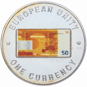 Реверс монеты Замбия, 1000 квач, 1998-1999, Единая валюта Европы - 50 евро, оборотная сторона
