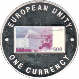 Реверс монеты Замбия, 1000 квач, 1998-1999, Единая валюта Европы - 500 евро, оборотная сторона