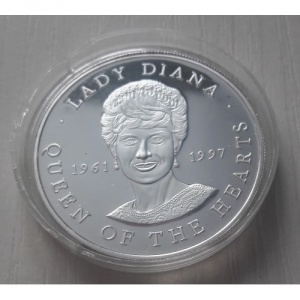 Реверс монеты Замбия, 1000 квач, 2001, Леди Диана - королева сердец