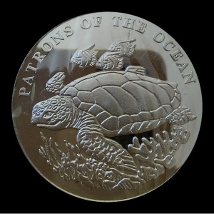 Реверс монеты Замбия, 1000 квач, 2001, Покровители океана - Логгерхед