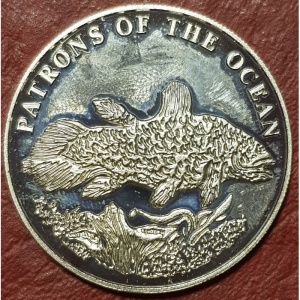 Реверс монеты Замбия, 1000 квач, 2001, Покровители океана - Латимерия