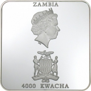 Аверс монеты Замбия, 4000 квач, 2001, Иллюзия
